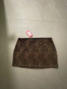 Edikted Leopard Print Mini Skirt in Brown and Black